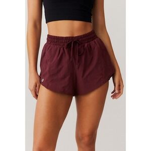 AVA Womens Running Athletic Shorts Maroon Burgundy Large L Gym Workout